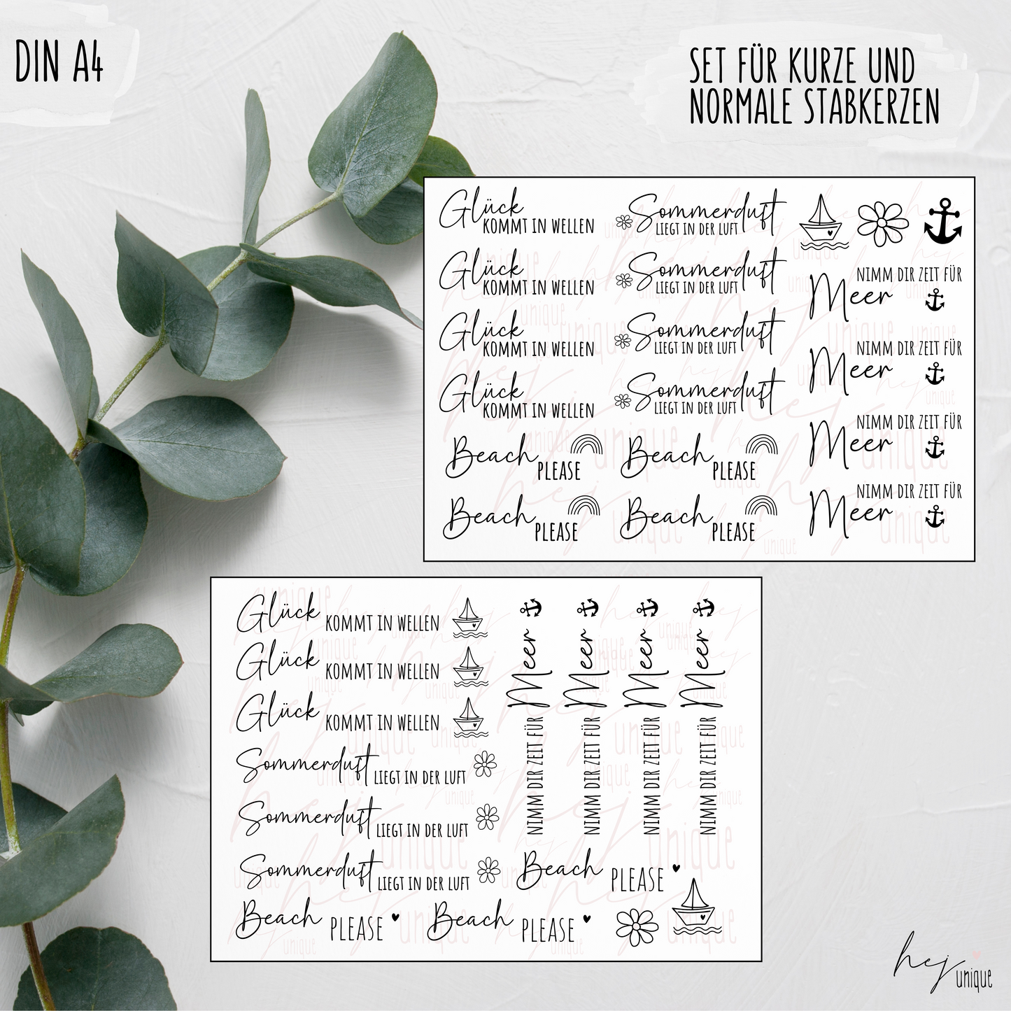 Kerzenfolie Maritim DIY Stumpen und Stabkerzen Warum du unsere Kerzenfolie lieben wirst: ✔ Edle Premium-Folie mit hochwertiger Optik ✔ Speziell für Kerzen entwickelt ✔ Aktivierung des Klebers ganz einfach mit Wasser ✔ Wischfest und langlebig bei sorgfältiger Verarbeitung ✔ Besonders elastisch – passt sich Kerzenoberfläche optimal an ✔ Gewerblich nutzbar – keine zusätzliche Lizenz nötig