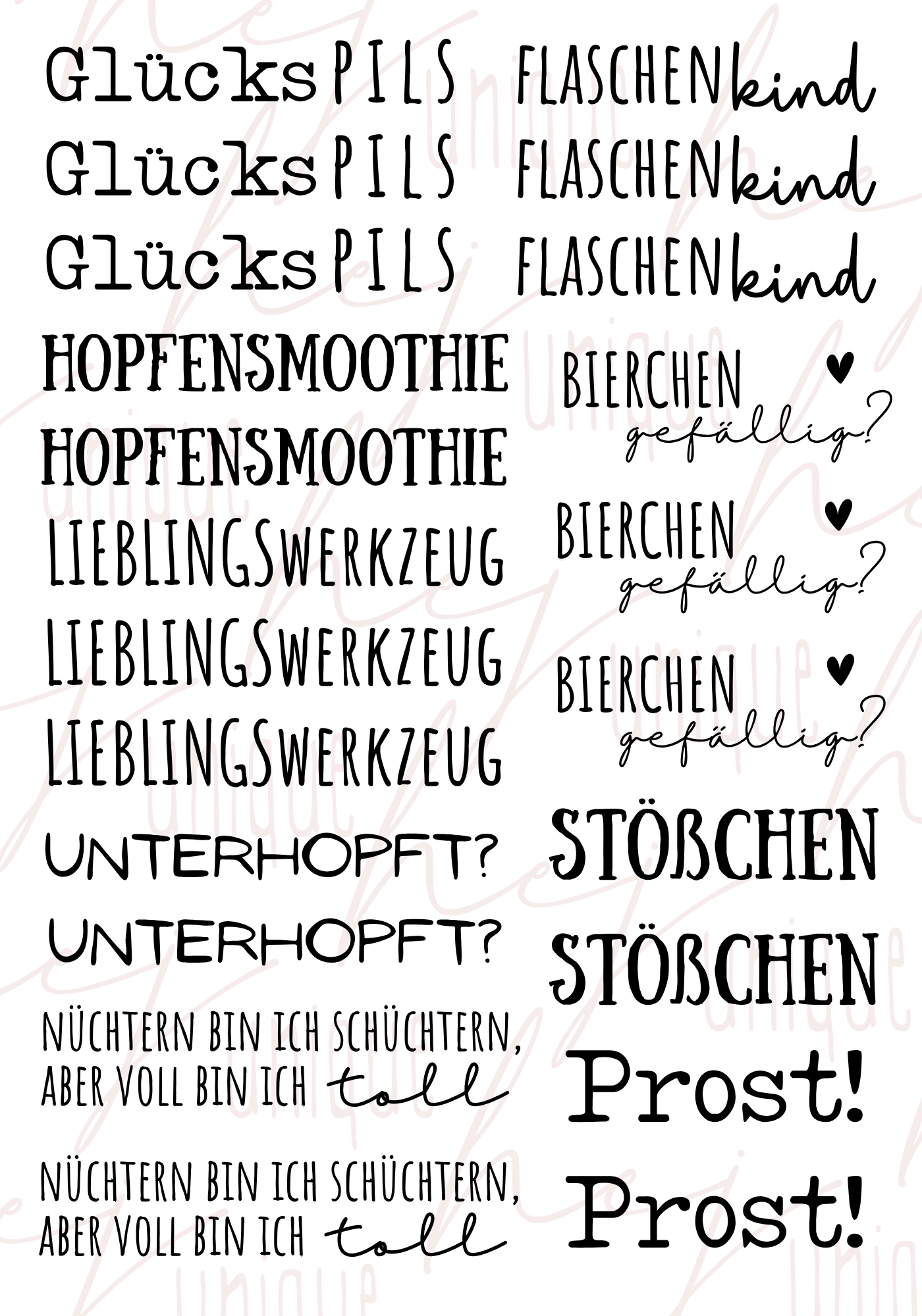 Rub On Aufkleber Flaschenöffner Sprüche A5