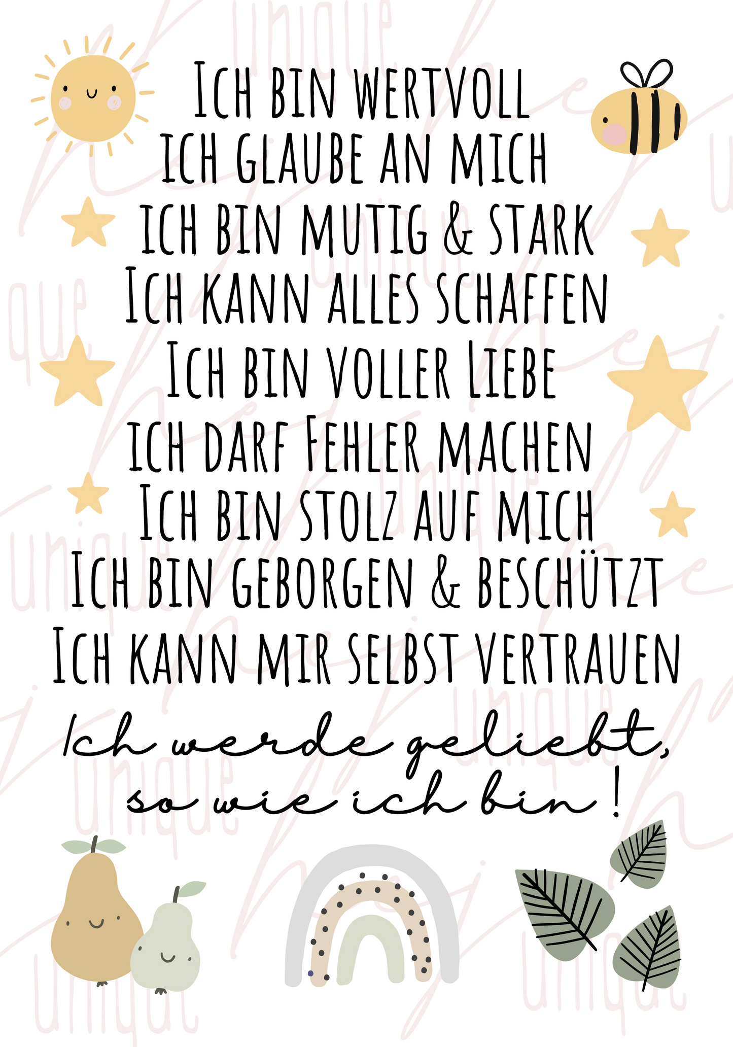 Rub On Aufkleber Affirmationen grün A5 Warum du unsere Rub-Ons lieben wirst: ✔ Randloser Premium-Look ✔ Besondere Haptik ✔ Präzise Platzierung dank transparenter Trägerfolie ✔ Wasser- und kratzfest // Hitze- und UV-beständig ✔ Starke Haftung auf Glas, Keramik, Holz, Raysin u.v.m. ✔ Langlebig und hochwertig verarbeitet ✔ Auch gewerblich nutzbar – keine zusätzliche Lizenz nötig