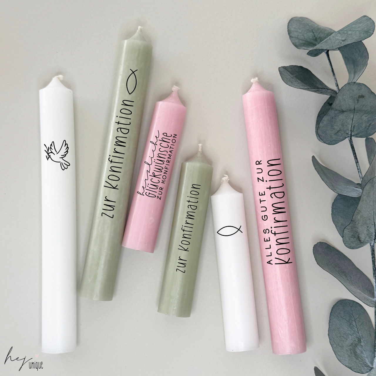 Kerzenfolie Konfirmation Stabkerze Glaube Kirche