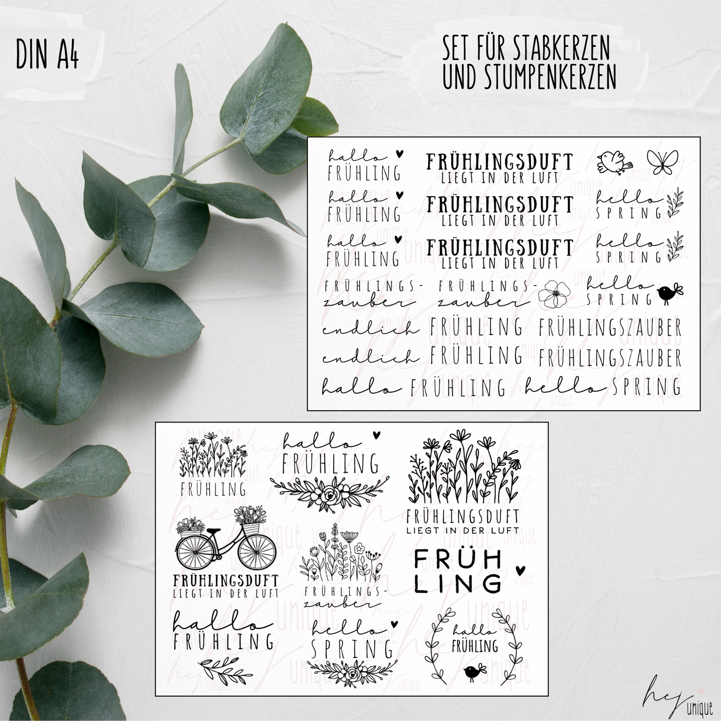 Kerzenfolie Frühling Stabkerzen Warum du unsere Kerzenfolie lieben wirst: ✔ Edle Premium-Folie mit hochwertiger Optik ✔ Speziell für Kerzen entwickelt ✔ Aktivierung des Klebers ganz einfach mit Wasser ✔ Wischfest und langlebig bei sorgfältiger Verarbeitung ✔ Besonders elastisch – passt sich Kerzenoberfläche optimal an ✔ Gewerblich nutzbar – keine zusätzliche Lizenz nötig