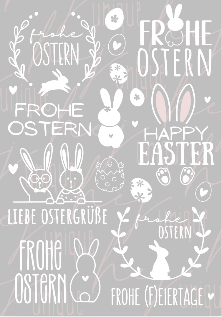 Rub On Aufkleber Ostern A5 DIY Warum du unsere Rub-Ons lieben wirst: ✔ Randloser Premium-Look ✔ Besondere Haptik ✔ Präzise Platzierung dank transparenter Trägerfolie ✔ Wasser- und kratzfest // Hitze- und UV-beständig ✔ Starke Haftung auf Glas, Keramik, Holz, Raysin u.v.m. ✔ Langlebig und hochwertig verarbeitet ✔ Auch gewerblich nutzbar – keine zusätzliche Lizenz nötig