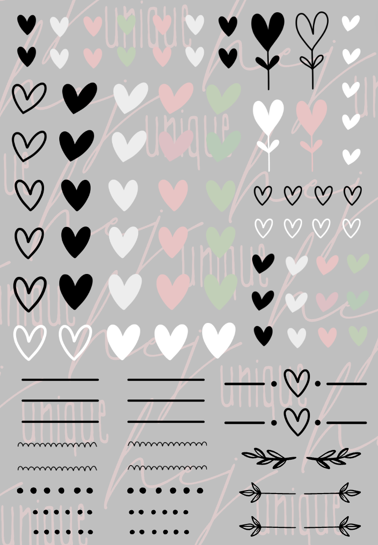Rub On Aufkleber Herzen A5 Warum du unsere Rub-Ons lieben wirst: ✔ Randloser Premium-Look ✔ Besondere Haptik ✔ Präzise Platzierung dank transparenter Trägerfolie ✔ Wasser- und kratzfest // Hitze- und UV-beständig ✔ Starke Haftung auf Glas, Keramik, Holz, Raysin u.v.m. ✔ Langlebig und hochwertig verarbeitet ✔ Auch gewerblich nutzbar – keine zusätzliche Lizenz nötig
