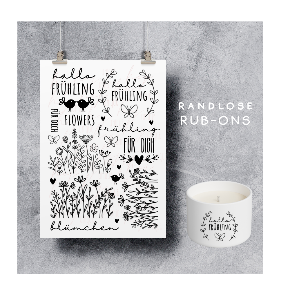 Rub On Aufkleber Frühling XL A5 Warum du unsere Rub-Ons lieben wirst:  ✔ Randloser Premium-Look   ✔ Besondere Haptik   ✔ Präzise Platzierung dank transparenter Trägerfolie  ✔ Wasser- und kratzfest // Hitze- und UV-beständig   ✔ Starke Haftung auf Glas, Keramik, Holz, Raysin u.v.m.  ✔ Langlebig und hochwertig verarbeitet  ✔ Auch gewerblich nutzbar – keine zusätzliche Lizenz nötig