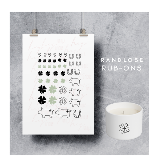 Rub On Aufkleber Glückssymbole A5 oder A6 Warum du unsere Rub-Ons lieben wirst:  ✔ Randloser Premium-Look   ✔ Besondere Haptik   ✔ Präzise Platzierung dank transparenter Trägerfolie  ✔ Wasser- und kratzfest // Hitze- und UV-beständig   ✔ Starke Haftung auf Glas, Keramik, Holz, Raysin u.v.m.  ✔ Langlebig und hochwertig verarbeitet  ✔ Auch gewerblich nutzbar – keine zusätzliche Lizenz nötig