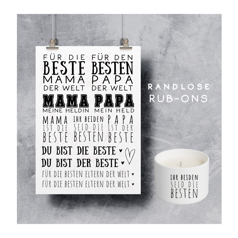 Rub On Aufkleber Meine Eltern sind die Besten! A5