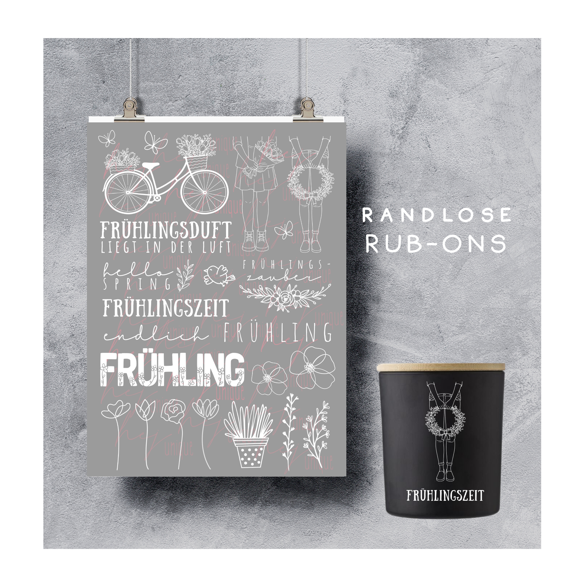 Rubon Aufkleber Frühlingszeit A5 Warum du unsere Rub-Ons lieben wirst:  ✔ Randloser Premium-Look   ✔ Besondere Haptik   ✔ Präzise Platzierung dank transparenter Trägerfolie  ✔ Wasser- und kratzfest // Hitze- und UV-beständig   ✔ Starke Haftung auf Glas, Keramik, Holz, Raysin u.v.m.  ✔ Langlebig und hochwertig verarbeitet  ✔ Auch gewerblich nutzbar – keine zusätzliche Lizenz nötig