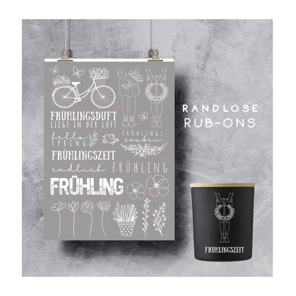 Rubon Aufkleber Frühlingszeit A5 Warum du unsere Rub-Ons lieben wirst:  ✔ Randloser Premium-Look   ✔ Besondere Haptik   ✔ Präzise Platzierung dank transparenter Trägerfolie  ✔ Wasser- und kratzfest // Hitze- und UV-beständig   ✔ Starke Haftung auf Glas, Keramik, Holz, Raysin u.v.m.  ✔ Langlebig und hochwertig verarbeitet  ✔ Auch gewerblich nutzbar – keine zusätzliche Lizenz nötig