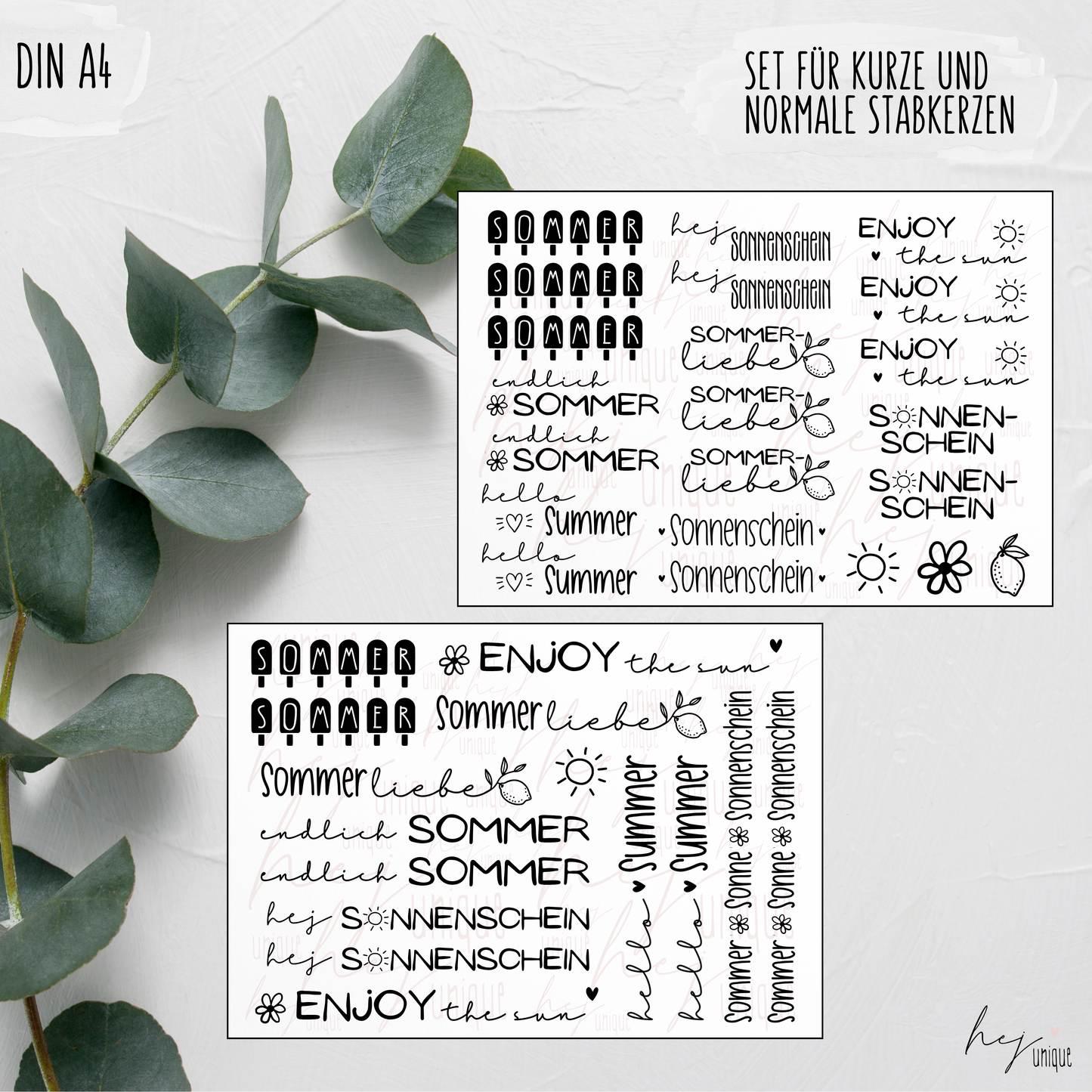 Kerzenfolie Sommer DIY Dekoration