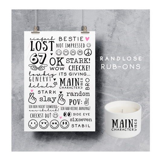 Rub On Aufkleber "Teenie-Vibes" A5