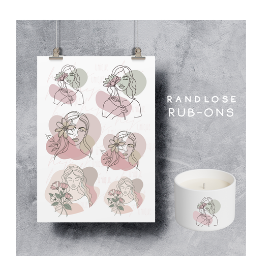 Rub On Aufkleber „Flower-Girl“ A5