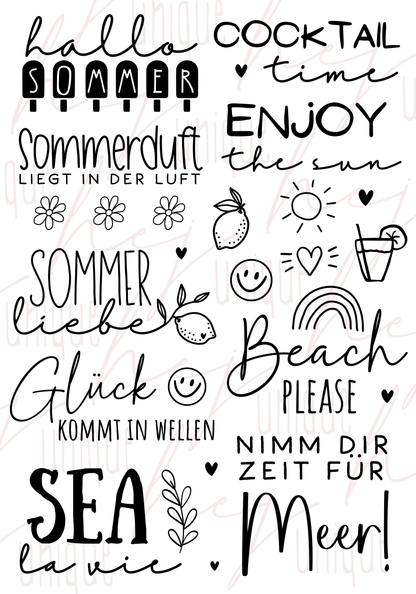 Rub On Aufkleber Sommerliebe A5