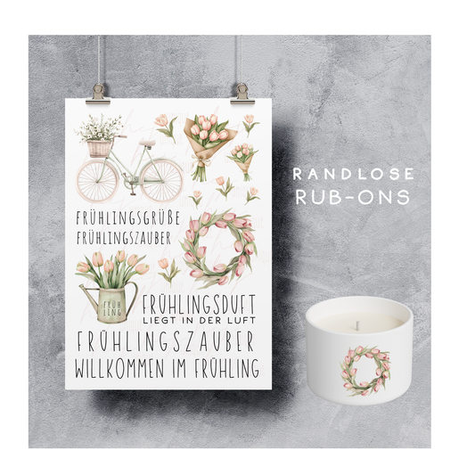 Rub On Aufkleber Tulpenliebe Frühling A5