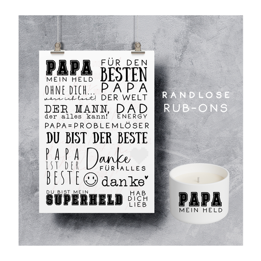 Rub On Aufkleber Vatertag Papa A5