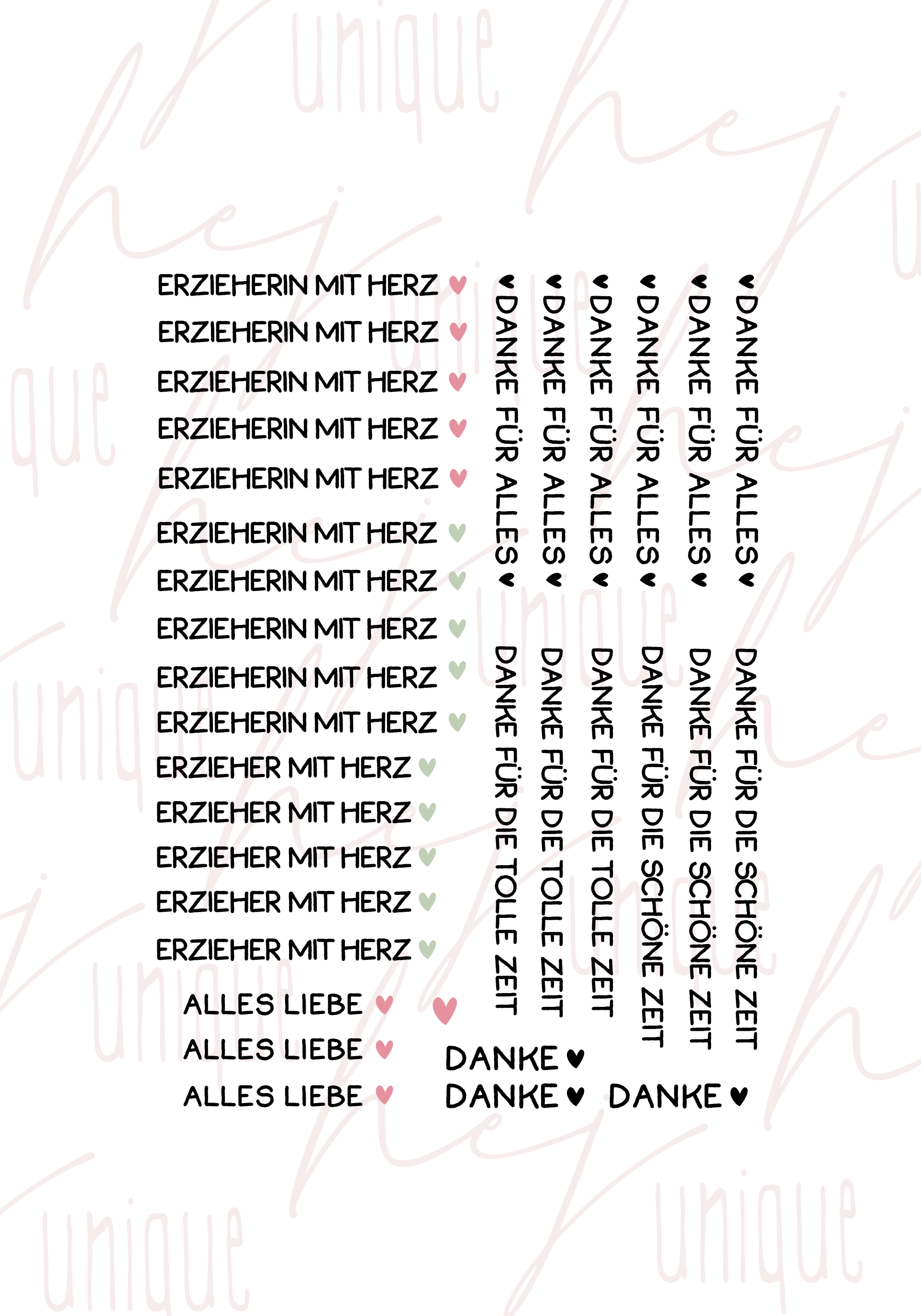 Rub On Aufkleber Erzieherin mit Herz Mini zB für Kugelschreiber A5 A6 Warum du unsere Rub-Ons lieben wirst:  ✔ Randloser Premium-Look   ✔ Besondere Haptik   ✔ Präzise Platzierung dank transparenter Trägerfolie  ✔ Wasser- und kratzfest // Hitze- und UV-beständig   ✔ Starke Haftung auf Glas, Keramik, Holz, Raysin u.v.m.  ✔ Langlebig und hochwertig verarbeitet  ✔ Auch gewerblich nutzbar – keine zusätzliche Lizenz nötig