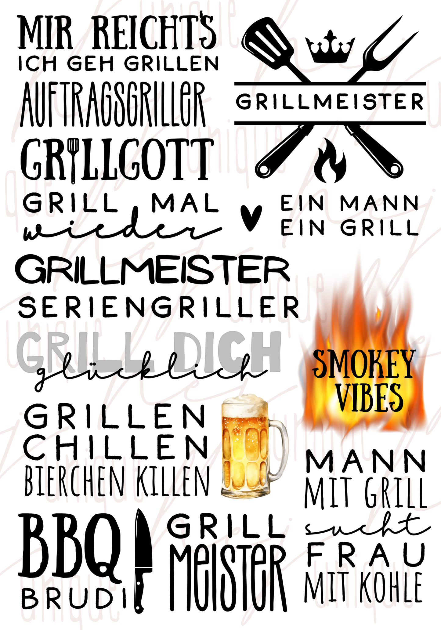 Rub On Aufkleber BBQ A5 Rub on Warum du unsere Rub-Ons lieben wirst:  ✔ Randloser Premium-Look   ✔ Besondere Haptik   ✔ Präzise Platzierung dank transparenter Trägerfolie  ✔ Wasser- und kratzfest // Hitze- und UV-beständig   ✔ Starke Haftung auf Glas, Keramik, Holz, Raysin u.v.m.  ✔ Langlebig und hochwertig verarbeiteta  ✔ Auch gewerblich nutzbar – keine zusätzliche Lizenz nötig