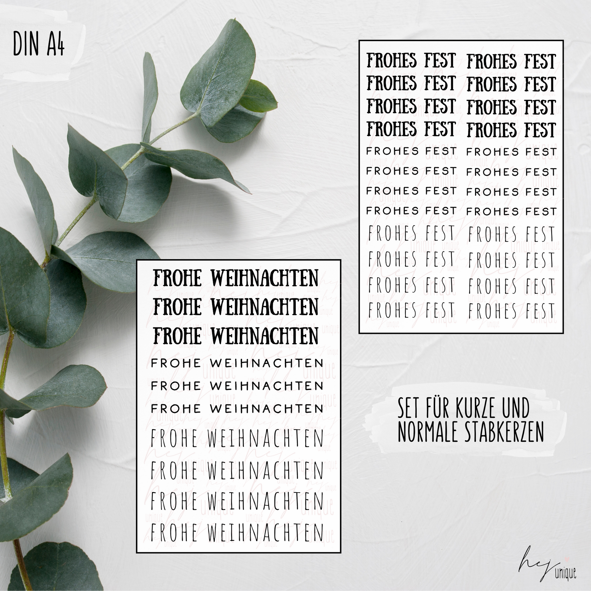 Kerzenfolie Schriftzüge Frohes Fest Warum du unsere Kerzenfolie lieben wirst:  ✔ Edle Premium-Folie mit hochwertiger Optik  ✔ Speziell für Kerzen entwickelt   ✔ Aktivierung des Klebers ganz einfach mit Wasser   ✔ Wischfest und langlebig bei sorgfältiger Verarbeitung  ✔ Besonders elastisch – passt sich Kerzenoberfläche optimal an  ✔ Gewerblich nutzbar – keine zusätzliche Lizenz nötig