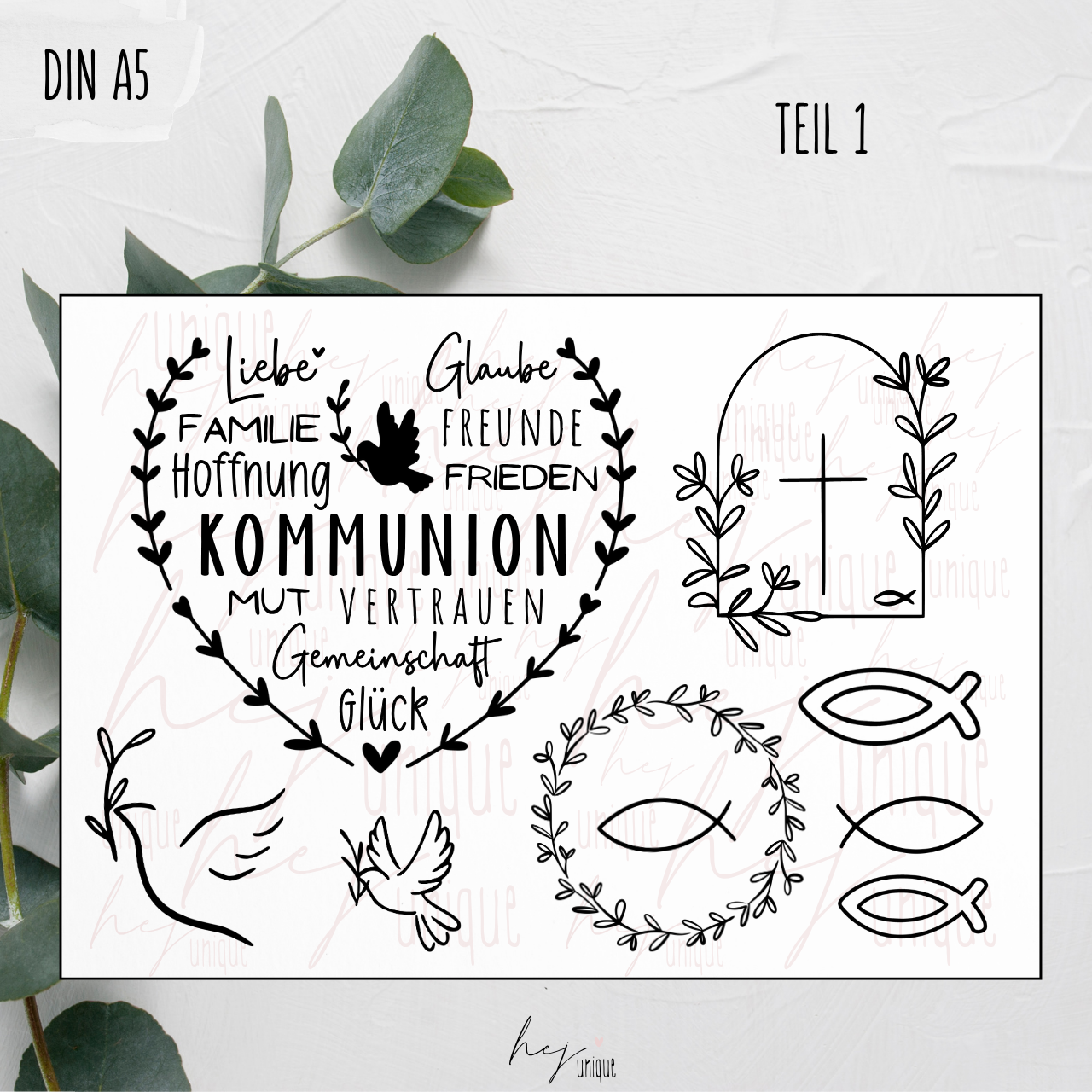 Kerzenfolie Kommunion Stumpenkerze Glaube Kirche Konfirmation