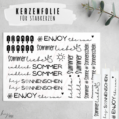 Kerzenfolie Sommer DIY Dekoration