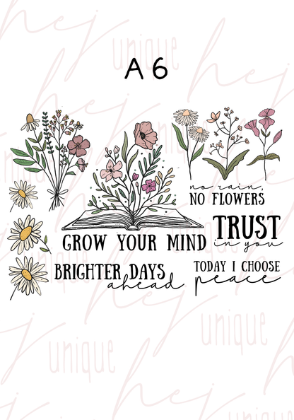 Rub On Aufkleber Beleben Sie Ihr Leben A5 Warum du unsere Rub-Ons lieben wirst:  ✔ Randloser Premium-Look   ✔ Besondere Haptik 