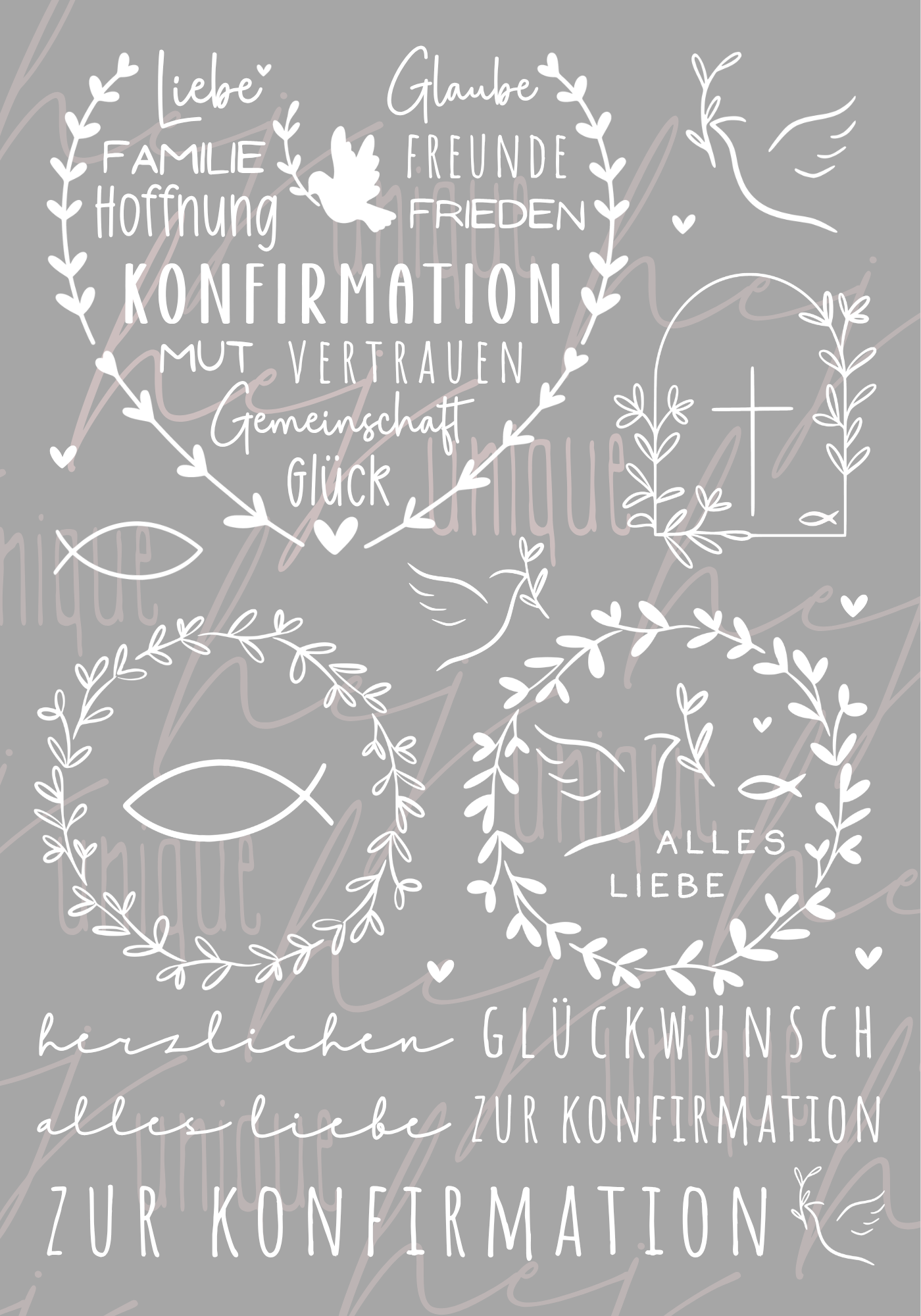 Rub On Aufkleber Konfirmation A5