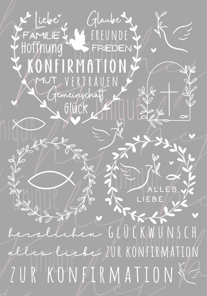 Rub On Aufkleber Konfirmation A5
