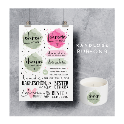 Rub On Aufkleber Bester Lehrerin A5 Warum du unsere Rub-Ons lieben wirst:  ✔ Randloser Premium-Look   ✔ Besondere Haptik   ✔ Präzise Platzierung dank transparenter Trägerfolie  ✔ Wasser- und kratzfest // Hitze- und UV-beständig   ✔ Starke Haftung auf Glas, Keramik, Holz, Raysin u.v.m.  ✔ Langlebig und hochwertig verarbeitet  ✔ Auch gewerblich nutzbar – keine zusätzliche Lizenz nötig