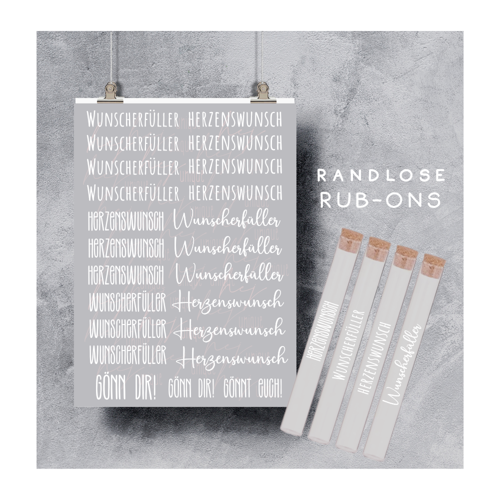 Rub On Aufkleber Wunscherfüller A5 Warum du unsere Rub-Ons lieben wirst:  ✔ Randloser Premium-Look   ✔ Besondere Haptik   ✔ Präzise Platzierung dank transparenter Trägerfolie  ✔ Wasser- und kratzfest // Hitze- und UV-beständig   ✔ Starke Haftung auf Glas, Keramik, Holz, Raysin u.v.m.  ✔ Langlebig und hochwertig verarbeitet  ✔ Auch gewerblich nutzbar – keine zusätzliche Lizenz nötig