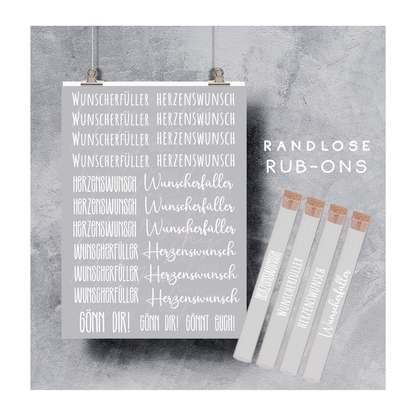 Rub On Aufkleber Wunscherfüller A5 Warum du unsere Rub-Ons lieben wirst:  ✔ Randloser Premium-Look   ✔ Besondere Haptik   ✔ Präzise Platzierung dank transparenter Trägerfolie  ✔ Wasser- und kratzfest // Hitze- und UV-beständig   ✔ Starke Haftung auf Glas, Keramik, Holz, Raysin u.v.m.  ✔ Langlebig und hochwertig verarbeitet  ✔ Auch gewerblich nutzbar – keine zusätzliche Lizenz nötig