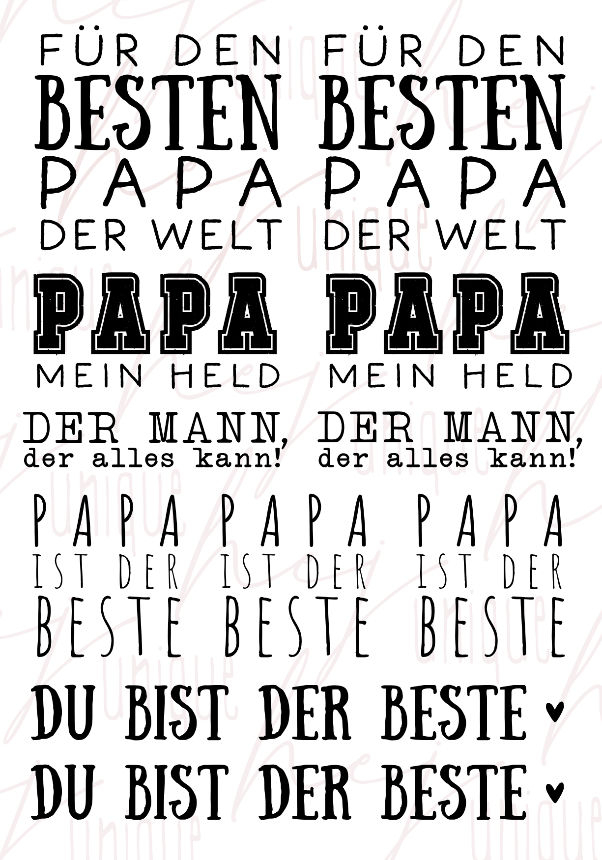 Rub On Aufkleber Mama ist die Beste A5