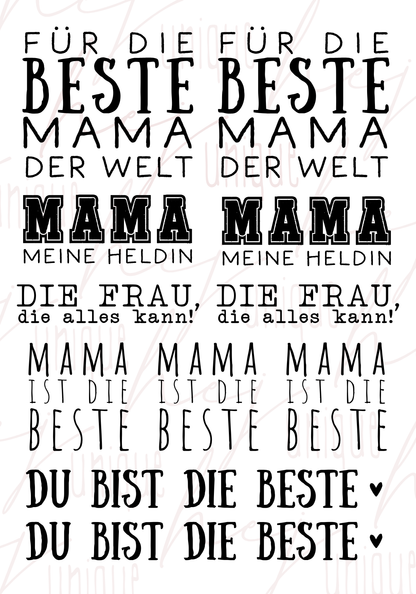 Rub On Aufkleber Mama ist die Beste A5