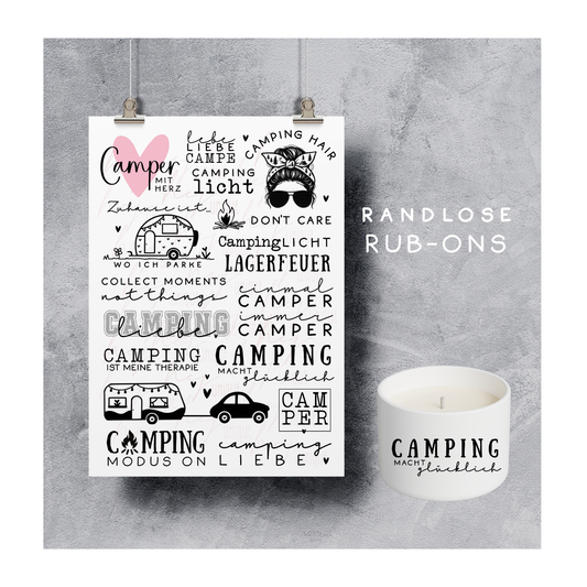 Rub On Aufkleber Camping A5 Warum du unsere Rub-Ons lieben wirst:  ✔ Randloser Premium-Look   ✔ Besondere Haptik   ✔ Präzise Platzierung dank transparenter Trägerfolie  ✔ Wasser- und kratzfest // Hitze- und UV-beständig   ✔ Starke Haftung auf Glas, Keramik, Holz, Raysin u.v.m.  ✔ Langlebig und hochwertig verarbeitet  ✔ Auch gewerblich nutzbar – keine zusätzliche Lizenz nötig