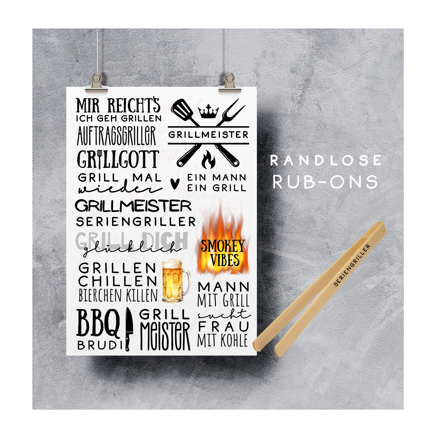 Rub On Aufkleber BBQ A5 Rub on Warum du unsere Rub-Ons lieben wirst:  ✔ Randloser Premium-Look   ✔ Besondere Haptik   ✔ Präzise Platzierung dank transparenter Trägerfolie  ✔ Wasser- und kratzfest // Hitze- und UV-beständig   ✔ Starke Haftung auf Glas, Keramik, Holz, Raysin u.v.m.  ✔ Langlebig und hochwertig verarbeiteta  ✔ Auch gewerblich nutzbar – keine zusätzliche Lizenz nötig