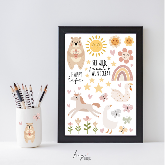 Rub On Aufkleber Mädchen A5 DIY-Handwerk