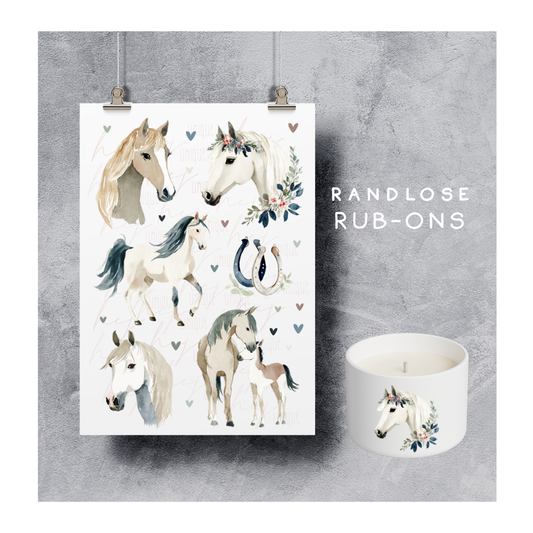Rub On Aufkleber Pferde 2 Pferdeliebe A5 DIY