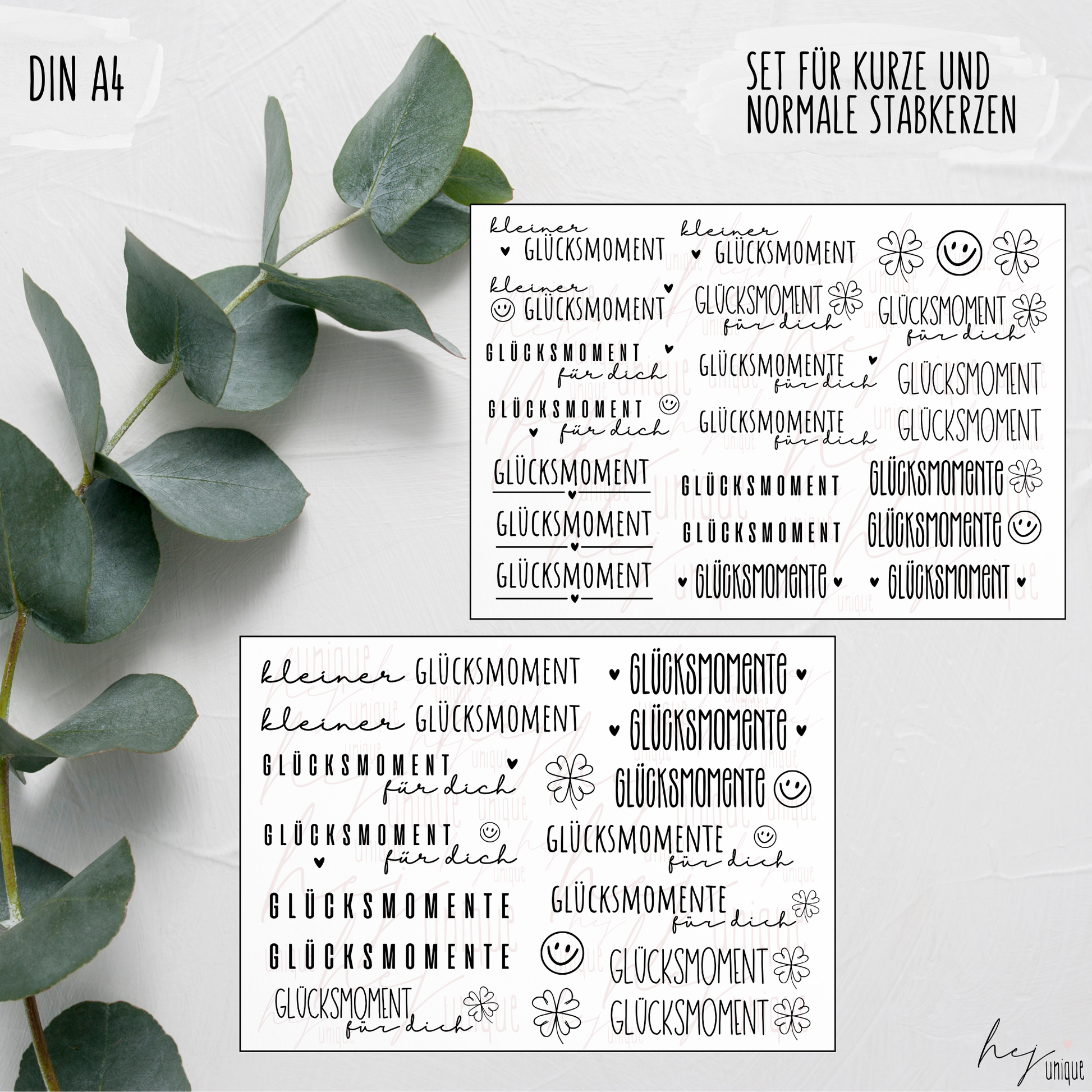 Kerzenfolie Glücksmoment DIY Folie  Warum du unsere Kerzenfolie lieben wirst:  ✔ Edle Premium-Folie mit hochwertiger Optik  ✔ Speziell für Kerzen entwickelt   ✔ Aktivierung des Klebers ganz einfach mit Wasser   ✔ Wischfest und langlebig bei sorgfältiger Verarbeitung  ✔ Besonders elastisch – passt sich Kerzenoberfläche optimal an  ✔ Gewerblich nutzbar – keine zusätzliche Lizenz nötig