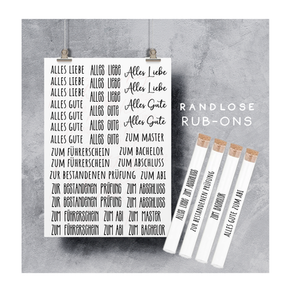 Rub On Aufkleber Schriftzüge Abschluss Warum du unsere Rub-Ons lieben wirst:  ✔ Randloser Premium-Look   ✔ Besondere Haptik   ✔ Präzise Platzierung dank transparenter Trägerfolie  ✔ Wasser- und kratzfest // Hitze- und UV-beständig   ✔ Starke Haftung auf Glas, Keramik, Holz, Raysin u.v.m.  ✔ Langlebig und hochwertig verarbeitet  ✔ Auch gewerblich nutzbar – keine zusätzliche Lizenz nötig