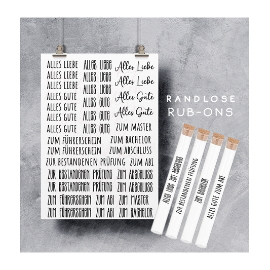 Rub On Aufkleber Schriftzüge Abschluss Warum du unsere Rub-Ons lieben wirst:  ✔ Randloser Premium-Look   ✔ Besondere Haptik   ✔ Präzise Platzierung dank transparenter Trägerfolie  ✔ Wasser- und kratzfest // Hitze- und UV-beständig   ✔ Starke Haftung auf Glas, Keramik, Holz, Raysin u.v.m.  ✔ Langlebig und hochwertig verarbeitet  ✔ Auch gewerblich nutzbar – keine zusätzliche Lizenz nötig