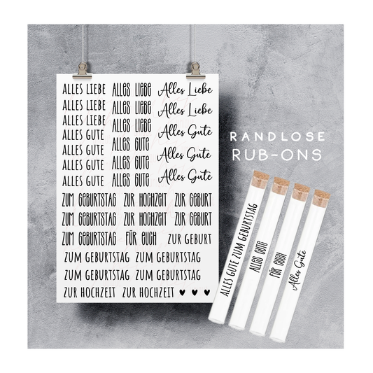 Rub On Aufkleber Schriftzüge besondere Anlässe Warum du unsere Rub-Ons lieben wirst:  ✔ Randloser Premium-Look   ✔ Besondere Haptik   ✔ Präzise Platzierung dank transparenter Trägerfolie  ✔ Wasser- und kratzfest // Hitze- und UV-beständig   ✔ Starke Haftung auf Glas, Keramik, Holz, Raysin u.v.m.  ✔ Langlebig und hochwertig verarbeitet  ✔ Auch gewerblich nutzbar – keine zusätzliche Lizenz nötig