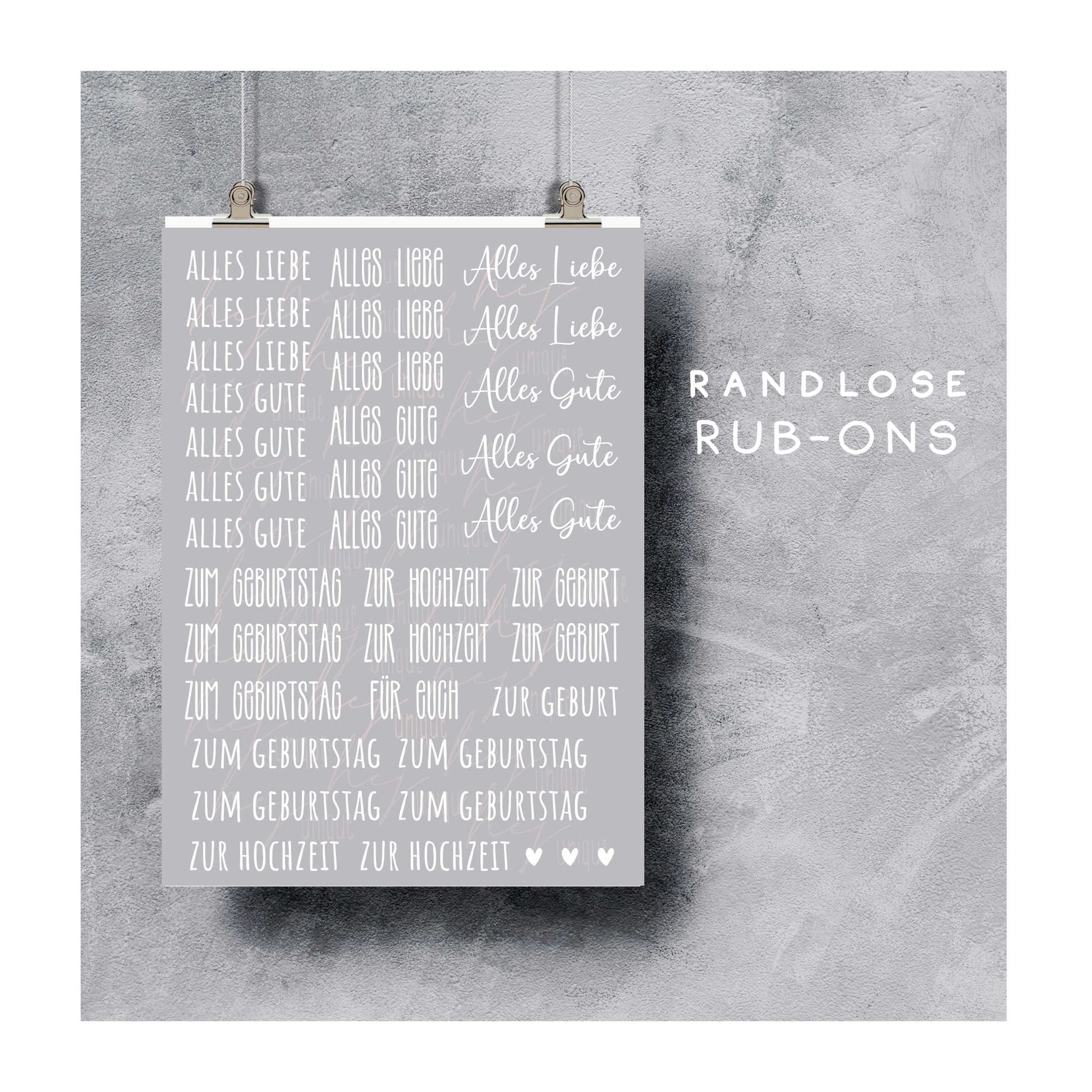 Rub On Aufkleber Schriftzüge besondere Anlässe Warum du unsere Rub-Ons lieben wirst:  ✔ Randloser Premium-Look   ✔ Besondere Haptik   ✔ Präzise Platzierung dank transparenter Trägerfolie  ✔ Wasser- und kratzfest // Hitze- und UV-beständig   ✔ Starke Haftung auf Glas, Keramik, Holz, Raysin u.v.m.  ✔ Langlebig und hochwertig verarbeitet  ✔ Auch gewerblich nutzbar – keine zusätzliche Lizenz nötig