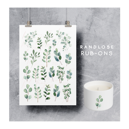 Rub On Aufkleber Eukalyptus A5 Warum du unsere Rub-Ons lieben wirst:  ✔ Randloser Premium-Look   ✔ Besondere Haptik   ✔ Präzise Platzierung dank transparenter Trägerfolie  ✔ Wasser- und kratzfest // Hitze- und UV-beständig   ✔ Starke Haftung auf Glas, Keramik, Holz, Raysin u.v.m.  ✔ Langlebig und hochwertig verarbeitet  ✔ Auch gewerblich nutzbar – keine zusätzliche Lizenz nötig