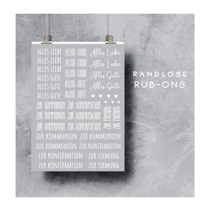 Rub On Aufkleber Schriftzüge Kommunion Konfirmation Firmung Reagenzgläser A5 Warum du unsere Rub-Ons lieben wirst:  ✔ Randloser Premium-Look   ✔ Besondere Haptik   ✔ Präzise Platzierung dank transparenter Trägerfolie  ✔ Wasser- und kratzfest // Hitze- und UV-beständig   ✔ Starke Haftung auf Glas, Keramik, Holz, Raysin u.v.m.  ✔ Langlebig und hochwertig verarbeitet  ✔ Auch gewerblich nutzbar – keine zusätzliche Lizenz nötig