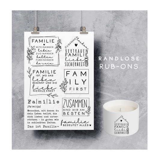 Rub On Aufkleber Familie A5 Warum du unsere Rub-Ons lieben wirst:  ✔ Randloser Premium-Look   ✔ Besondere Haptik   ✔ Präzise Platzierung dank transparenter Trägerfolie  ✔ Wasser- und kratzfest // Hitze- und UV-beständig   ✔ Starke Haftung auf Glas, Keramik, Holz, Raysin u.v.m.  ✔ Langlebig und hochwertig verarbeitet  ✔ Auch gewerblich nutzbar – keine zusätzliche Lizenz nötig