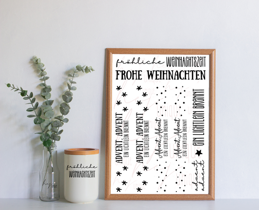 Rub On Aufkleber Schriftzüge Klötzchen XMas A5 Warum du unsere Rub-Ons lieben wirst:  ✔ Randloser Premium-Look   ✔ Besondere Haptik   ✔ Präzise Platzierung dank transparenter Trägerfolie  ✔ Wasser- und kratzfest // Hitze- und UV-beständig   ✔ Starke Haftung auf Glas, Keramik, Holz, Raysin u.v.m.  ✔ Langlebig und hochwertig verarbeitet  ✔ Auch gewerblich nutzbar – keine zusätzliche Lizenz nötig