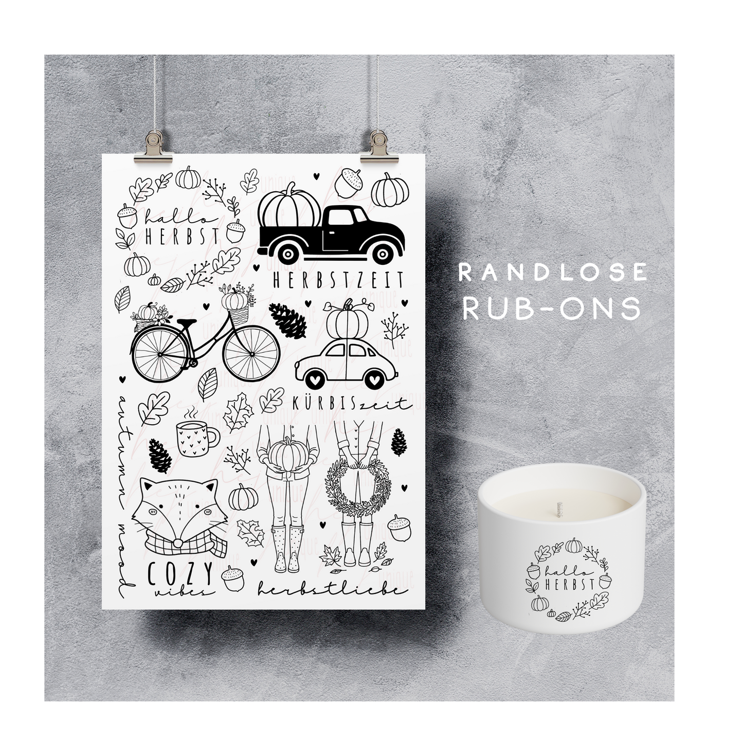 Rub On Aufkleber Herbstliebe A5 Warum du unsere Rub-Ons lieben wirst:  ✔ Randloser Premium-Look   ✔ Besondere Haptik   ✔ Präzise Platzierung dank transparenter Trägerfolie  ✔ Wasser- und kratzfest // Hitze- und UV-beständig   ✔ Starke Haftung auf Glas, Keramik, Holz, Raysin u.v.m.  ✔ Langlebig und hochwertig verarbeitet  ✔ Auch gewerblich nutzbar – keine zusätzliche Lizenz nötig