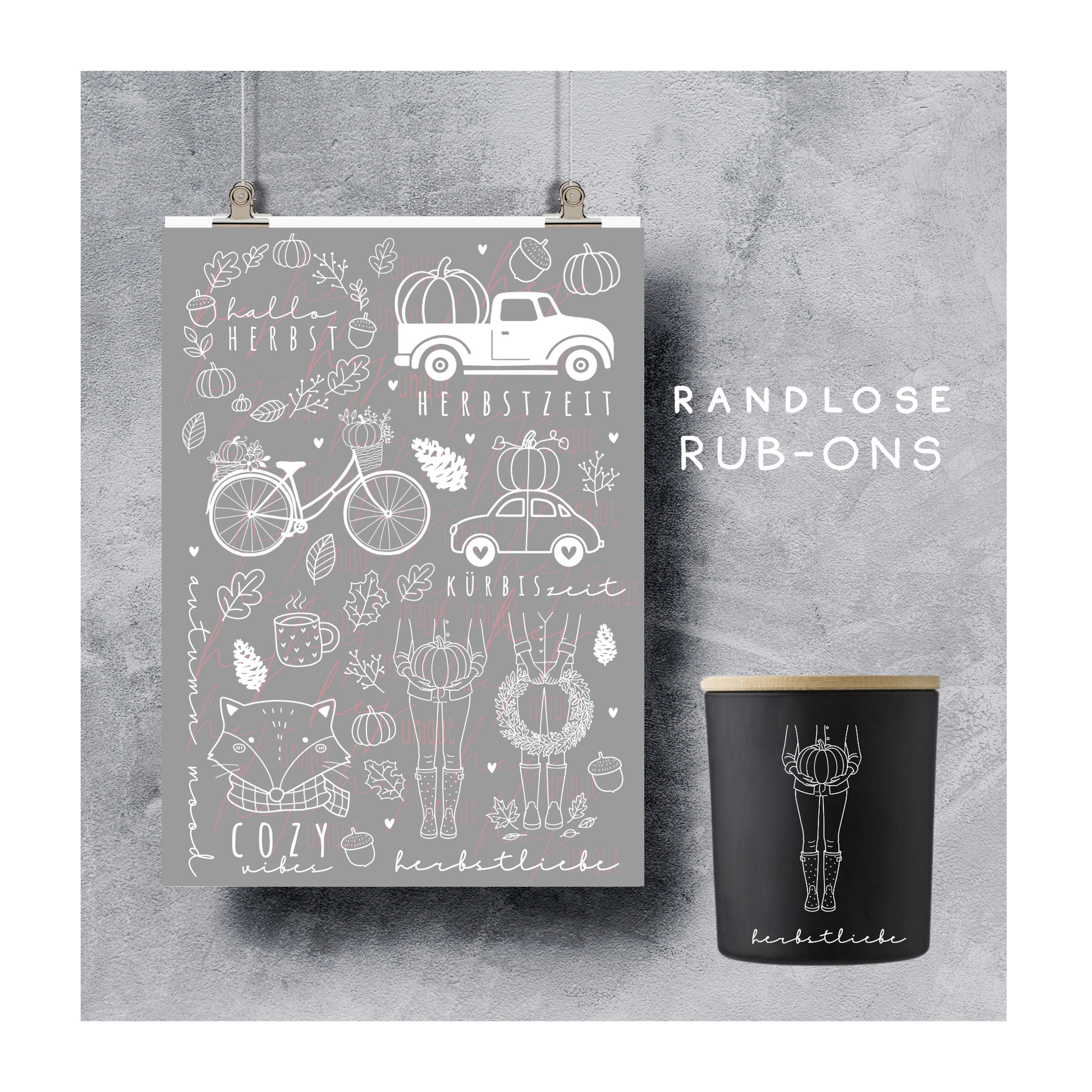 Rub On Aufkleber Herbstliebe A5 Warum du unsere Rub-Ons lieben wirst:  ✔ Randloser Premium-Look   ✔ Besondere Haptik   ✔ Präzise Platzierung dank transparenter Trägerfolie  ✔ Wasser- und kratzfest // Hitze- und UV-beständig   ✔ Starke Haftung auf Glas, Keramik, Holz, Raysin u.v.m.  ✔ Langlebig und hochwertig verarbeitet  ✔ Auch gewerblich nutzbar – keine zusätzliche Lizenz nötig