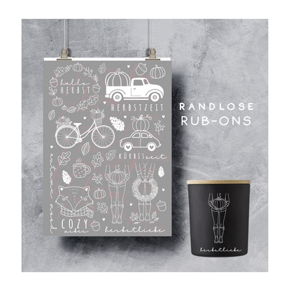 Rub On Aufkleber Herbstliebe A5 Warum du unsere Rub-Ons lieben wirst:  ✔ Randloser Premium-Look   ✔ Besondere Haptik   ✔ Präzise Platzierung dank transparenter Trägerfolie  ✔ Wasser- und kratzfest // Hitze- und UV-beständig   ✔ Starke Haftung auf Glas, Keramik, Holz, Raysin u.v.m.  ✔ Langlebig und hochwertig verarbeitet  ✔ Auch gewerblich nutzbar – keine zusätzliche Lizenz nötig