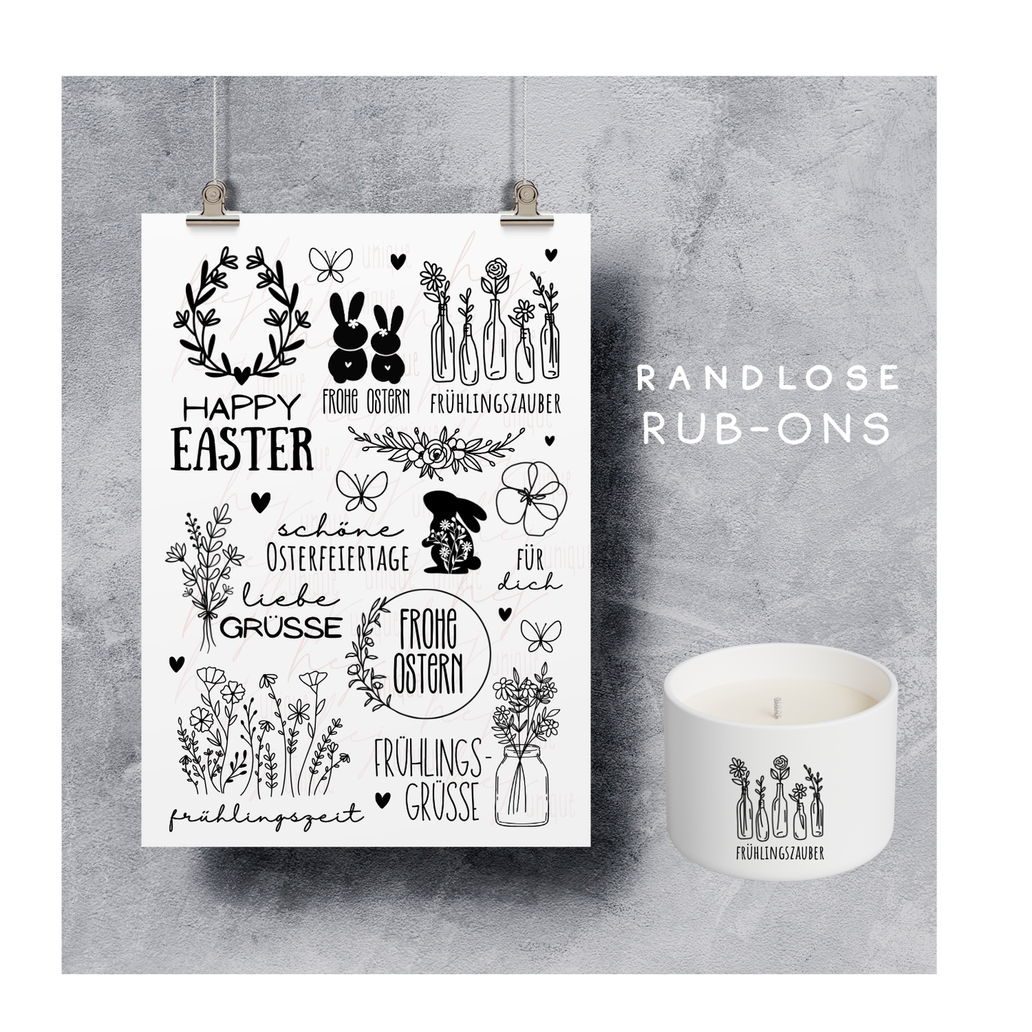 Rub On Aufkleber Frühling Ostern A5 Warum du unsere Rub-Ons lieben wirst:  ✔ Randloser Premium-Look   ✔ Besondere Haptik   ✔ Präzise Platzierung dank transparenter Trägerfolie  ✔ Wasser- und kratzfest // Hitze- und UV-beständig   ✔ Starke Haftung auf Glas, Keramik, Holz, Raysin u.v.m.  ✔ Langlebig und hochwertig verarbeitet  ✔ Auch gewerblich nutzbar – keine zusätzliche Lizenz nötig