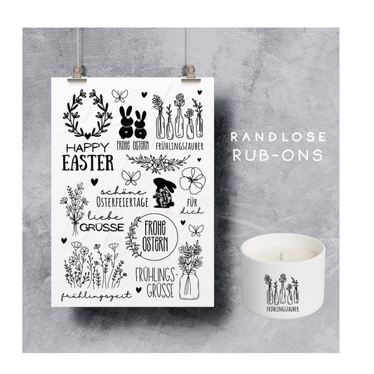 Rub On Aufkleber Frühling Ostern A5 Warum du unsere Rub-Ons lieben wirst:  ✔ Randloser Premium-Look   ✔ Besondere Haptik   ✔ Präzise Platzierung dank transparenter Trägerfolie  ✔ Wasser- und kratzfest // Hitze- und UV-beständig   ✔ Starke Haftung auf Glas, Keramik, Holz, Raysin u.v.m.  ✔ Langlebig und hochwertig verarbeitet  ✔ Auch gewerblich nutzbar – keine zusätzliche Lizenz nötig