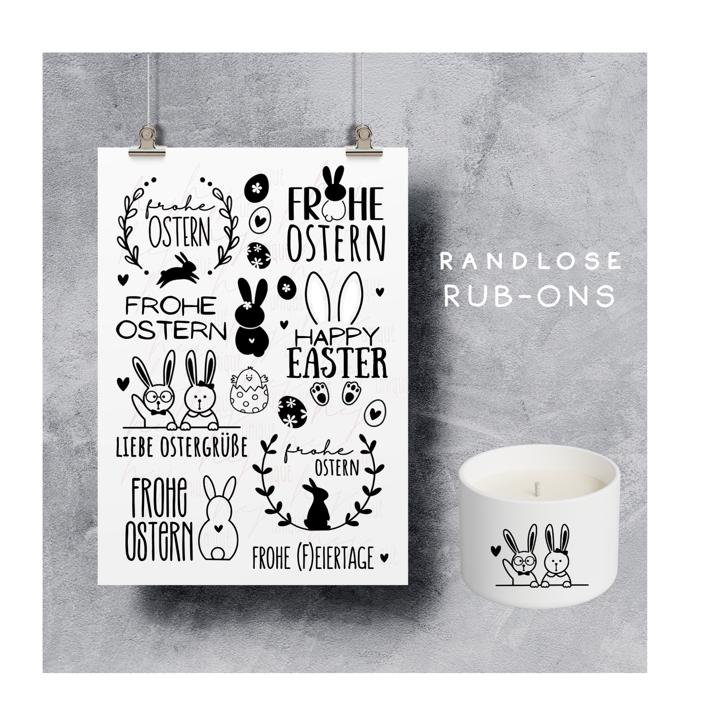 Rub On Aufkleber Ostern A5 DIY Warum du unsere Rub-Ons lieben wirst:  ✔ Randloser Premium-Look   ✔ Besondere Haptik   ✔ Präzise Platzierung dank transparenter Trägerfolie  ✔ Wasser- und kratzfest // Hitze- und UV-beständig   ✔ Starke Haftung auf Glas, Keramik, Holz, Raysin u.v.m.  ✔ Langlebig und hochwertig verarbeitet  ✔ Auch gewerblich nutzbar – keine zusätzliche Lizenz nötig